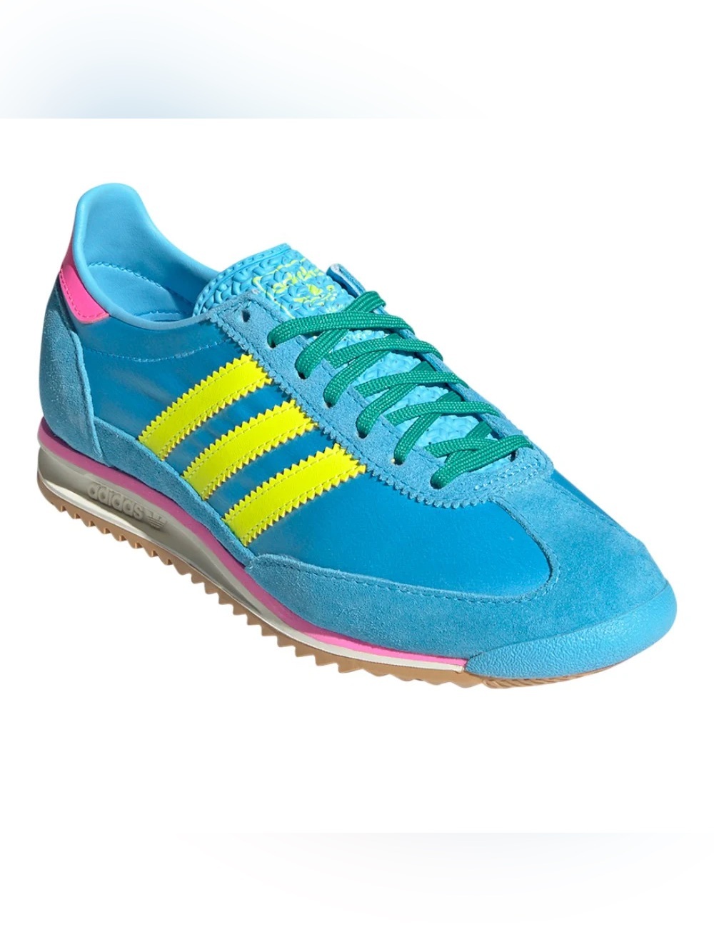 Size 7.5W Adidas SL 72 OG Sky Rush/ Solar Yellow/ Lucid Pink  JI0196 - Picture 2 of 5